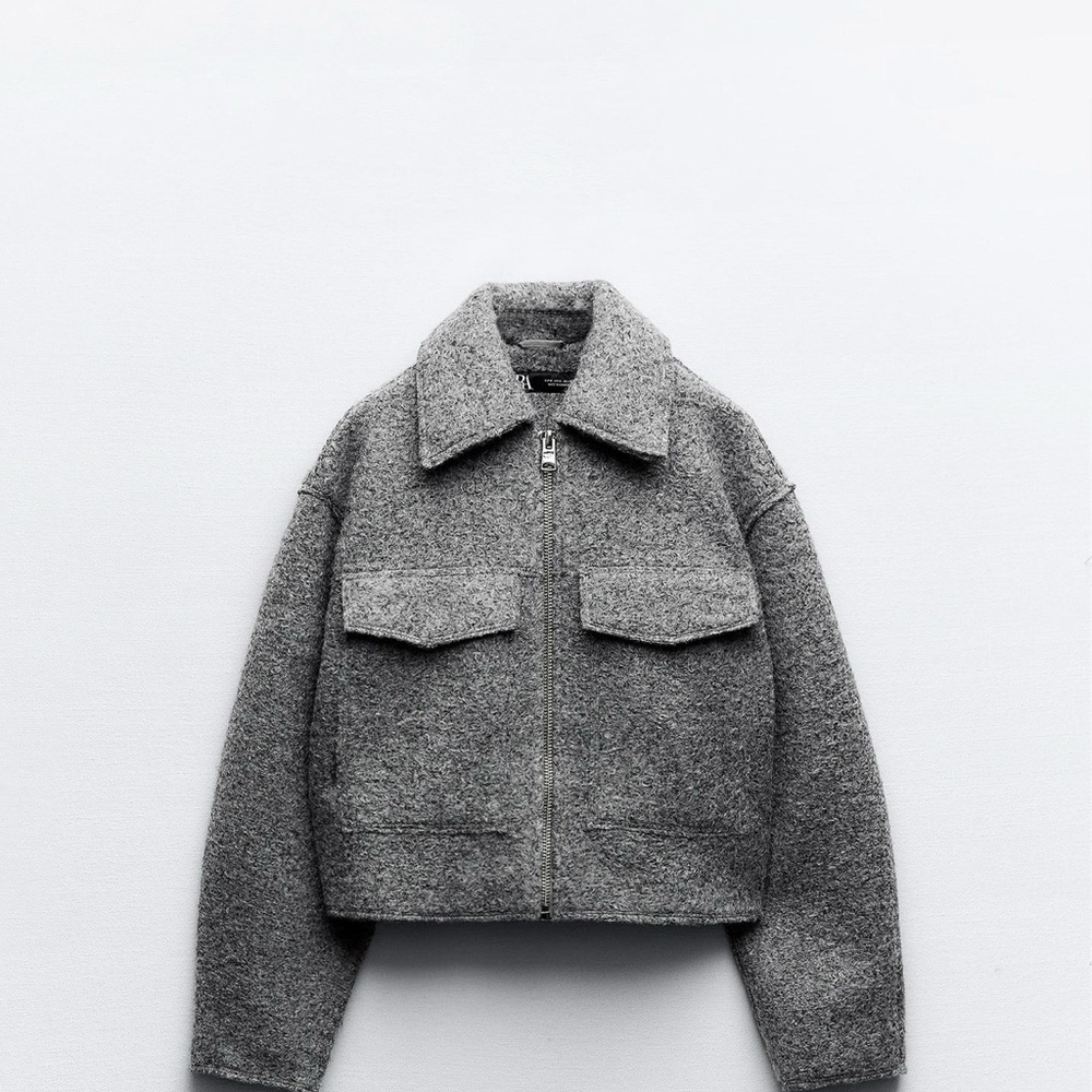 Zara Cropped Boucle Jacket